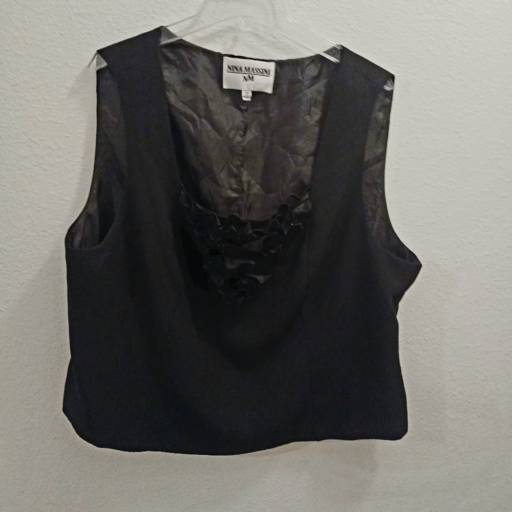 Nina Massini Dressy  Tank Top Women's Size 20 Black Workwear Formal Wear